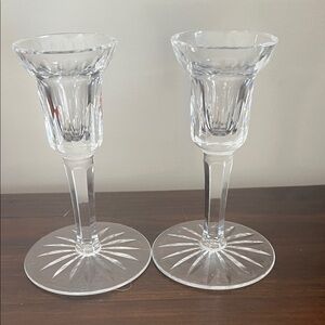 Waterford Crystal Taper Candle Holders, Set of 2, 5 3/4” tall, No chips